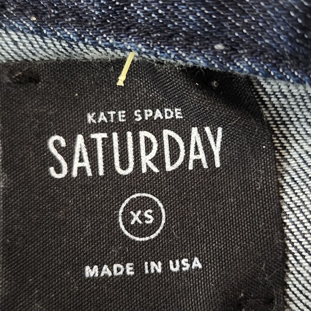 Kate Spade Saturday Dark Blue Denim Button Up Jacket Size XS - Picture 6 of 8